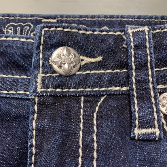 Miss Me Fleur de lis Dark Hailey Skinny Jeans 28 - Picture 11 of 11